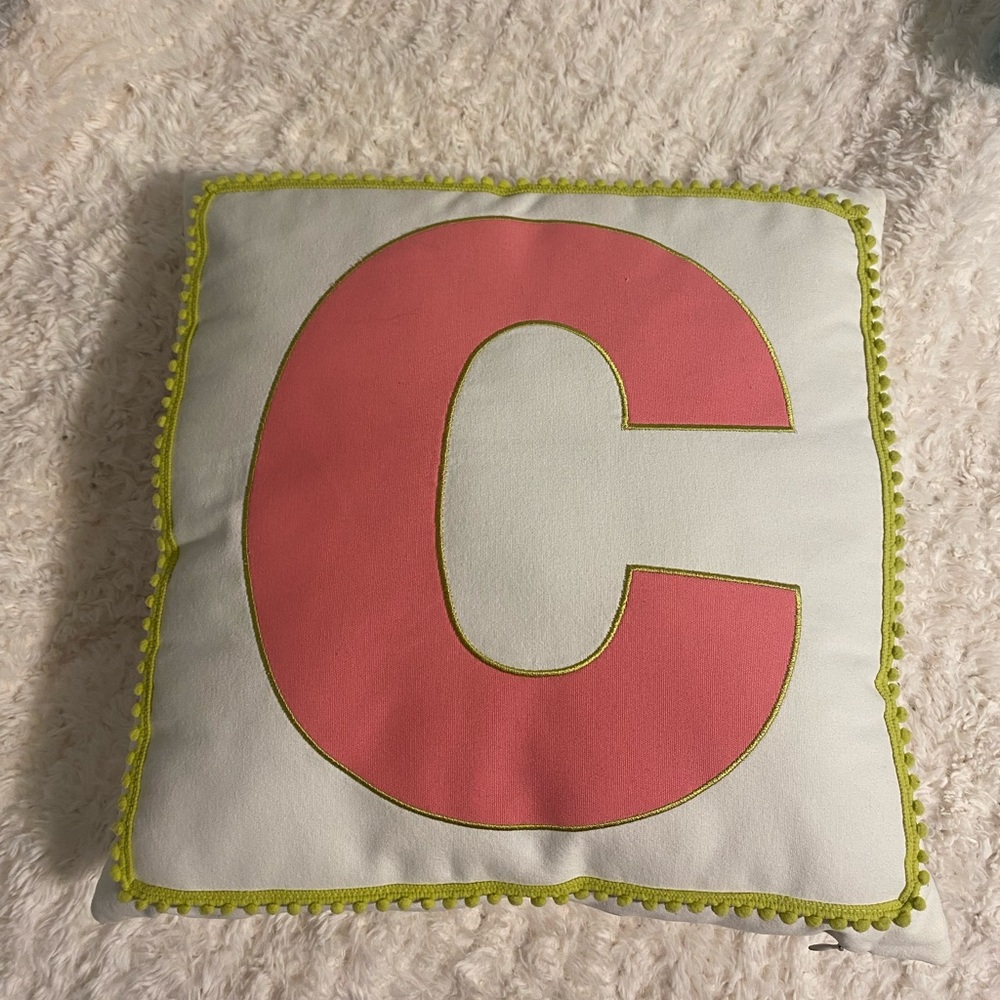 C monogram pillow with insert